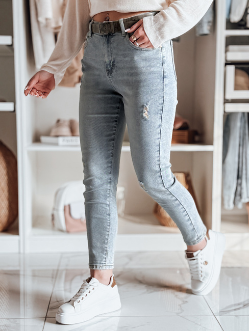 Damen Denim Slim Fit Hose mit Gürtel MIXFELL blau Dstreet UY2418