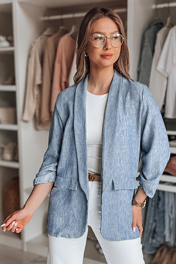 Damen Jacke in Übergröße SOFT LOVE navy blau Dstreet PY0131