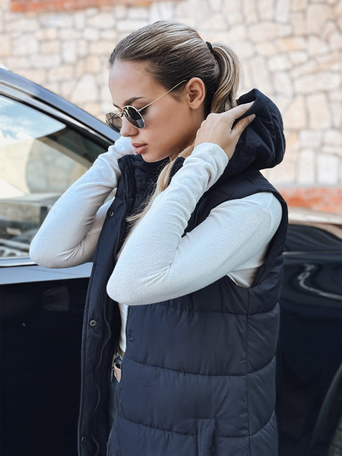 Kamizelka damska długa pikowana granatowa Dstreet TY5252