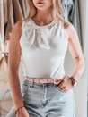 Trägerloses Damen-T-Shirt mit Schleife PERBOW weiß Dstreet RY2732
