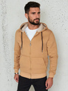 Herren Sweatshirt mit Kapuze und Reißverschluss in camel Dstreet BX5864_1