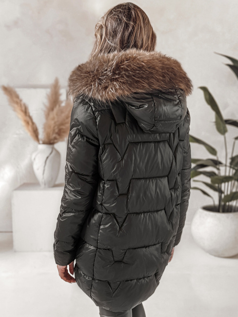 Damen Winterjacke NORINA gesteppt mit Pelz schwarz Dstreet TY5054
