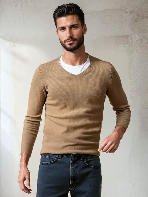 Brauner Herren-Pullover WX2306