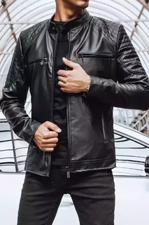 Herren Kunstleder Jacke Schwarz Dstreet TX4228