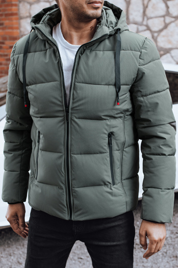 Herren Steppwinterjacke mit Kapuze grau Dstreet TX5061