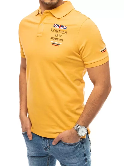 Herren Poloshirt mit Stickerei Gelb Dstreet PX0435