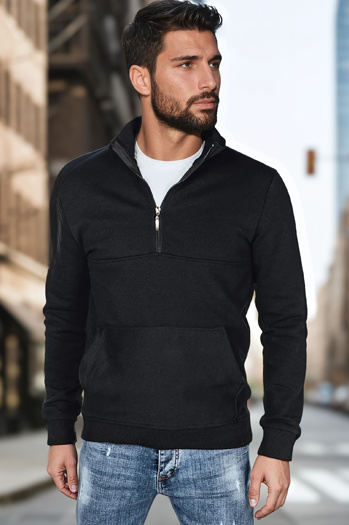 Herren Kragen Sweatshirt schwarz Dstreet BX5885