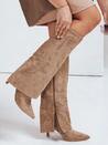 Damenstiefel aus Wildleder mit breitem khakifarbenem Schaft Dstreet ZY1099