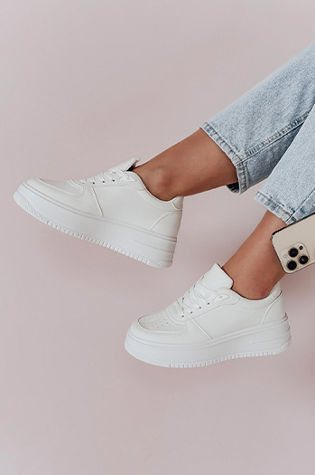 Damen Plateau Turnschuhe WALK ME UP weiß Dstreet ZY0926