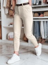 Damen Slim Fit Hose mit Gürtel TAIRONIK hellbeige Dstreet UY2546