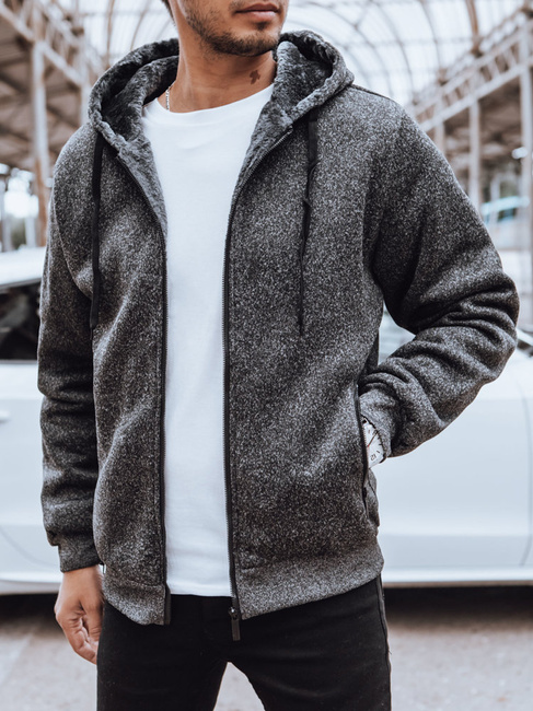 Herren Sweatshirt mit Reißverschluss Farbe Dunkelgrau DSTREET BX5598