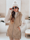 Steppweste mit Kapuze für Damen in camel Dstreet TY5107