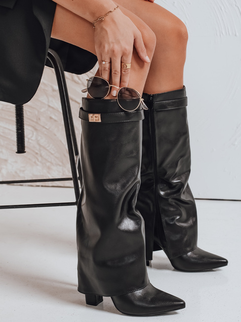 Stiefel mit breitem Schaft schwarz Dstreet ZY1119