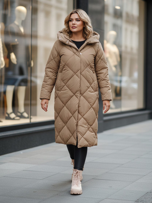 Damen Steppwinterjacke mit Kapuze FEMACOAT khaki Dstreet TY5477