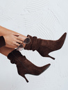 Hochhackige Stiefel mit Crinkle-Schaft braun Dstreet ZY1040