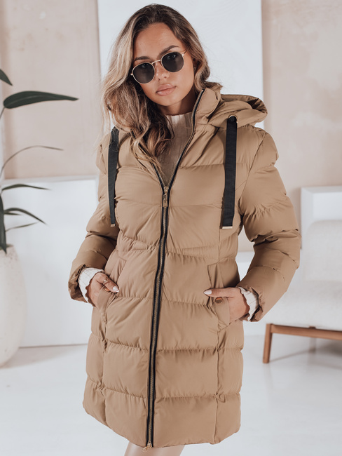 Damen Winterjacke mit Kapuze GABRIELLE dunkelbeige Dstreet TY4363