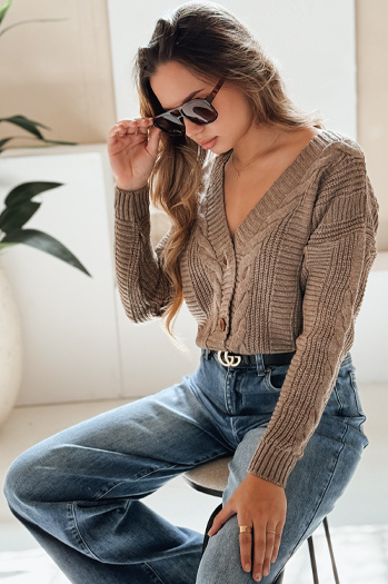 Damen Strickjacke DESTANY Farbe Beige DSTREET MY1738