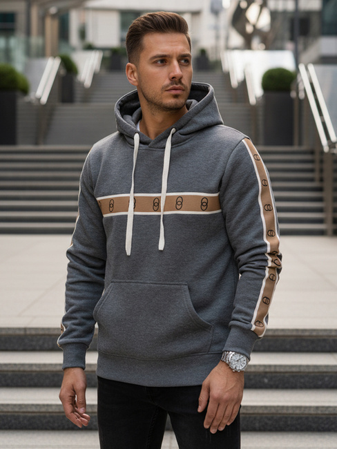 Herren Kapuzenpulli dunkelgrau Dstreet BX5936