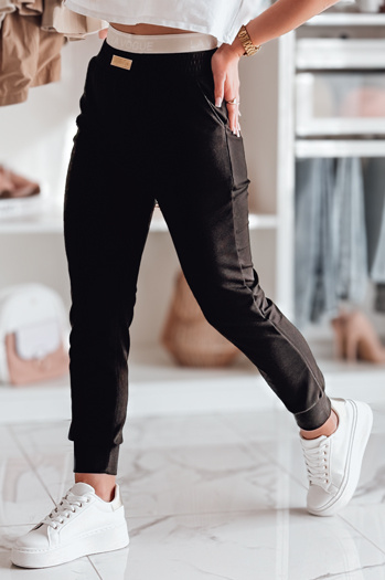 Damen Slim Fit Jogginghose LA VOGUE schwarz Dstreet UY2397