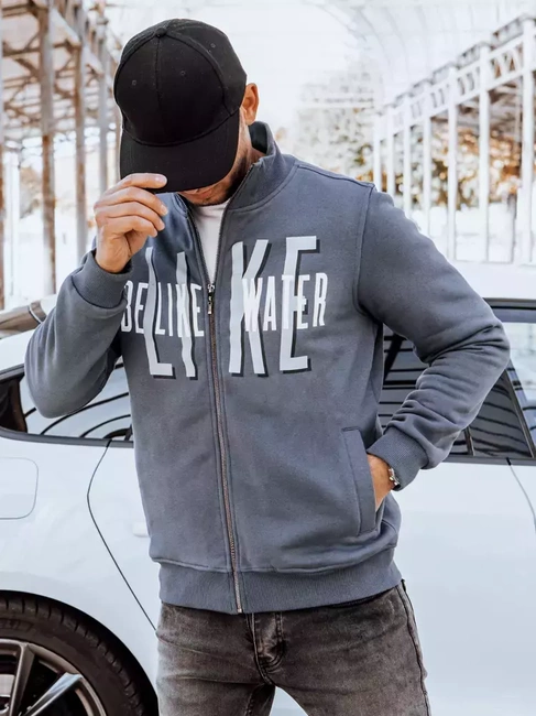 Herren Sweatshirt mit Aufdruck Dunkelgrau Dstreet BX5409
