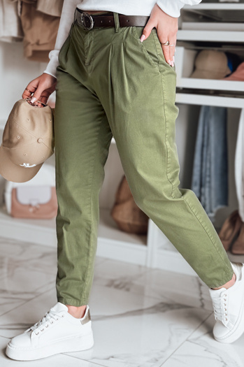 Damen-Chinohose mit Gürtel MODELA khaki Dstreet UY2572
