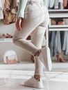 Damen Stoff Chinohose mit Gürtel ROSSALI hellbeige Dstreet UY2537
