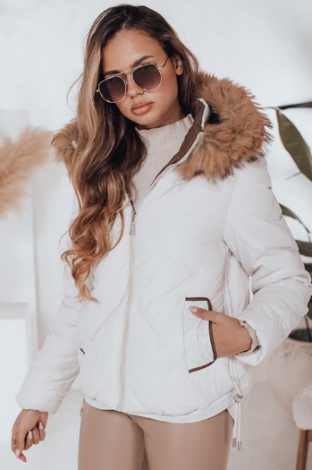 Damen Winterjacke COLDLIKE gesteppt mit Kapuze weiß Dstreet TY5002