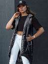 Damen Steppweste mit Kapuze lang MERIS schwarz Dstreet TY4443