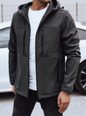 Herren Softshell-Übergangsjacke mit Kapuze dunkelgrau Dstreet TX4817