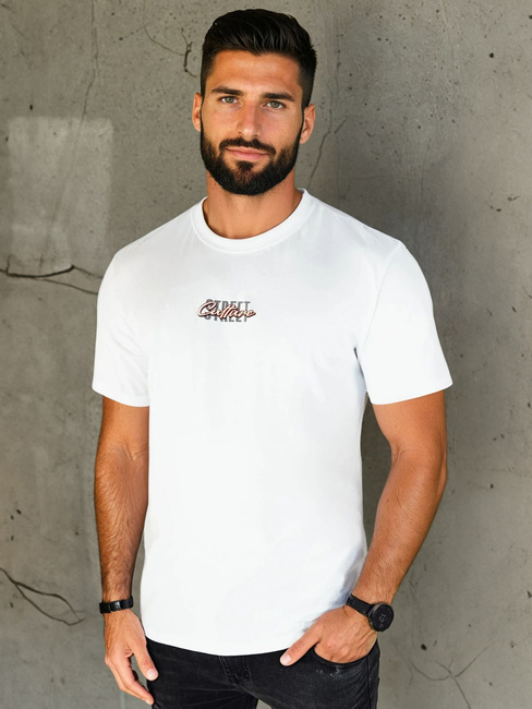 Herren T-shirt mit Aufdruck Farbe Weiß DSTREET RX5421