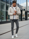 Herren Winterjacke mit Kapuze hellbeige Dstreet TX5109