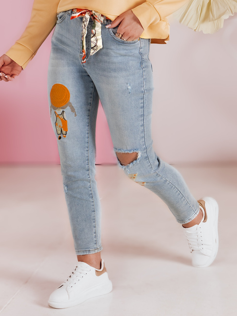 Damen Denim Slim Fit Hose mit Gürtel GIRLHOOD blau Dstreet UY2484