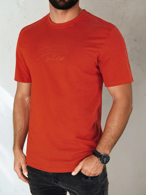 Herren T-shirt mit Aufdruck Farbe Orange DSTREET RX5411