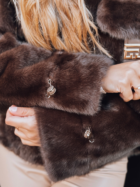 Kurzer brauner Damen-Pelzmantel Dstreet TY5241