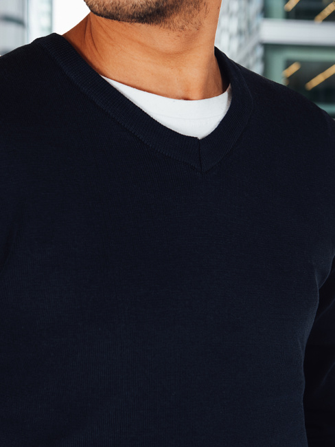 Marineblauer Herren Pullover mit Rundhalsausschnitt Dstreet WX2315