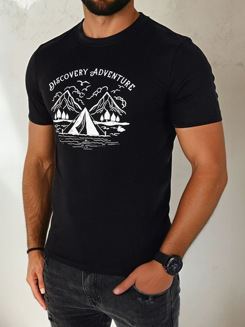 Herren T-shirt mit Aufdruck Farbe Schwarz DSTREET RX5413