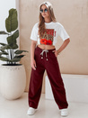Damen Jogginghose mit weitem Bein DRESMOOD PREMIUM kastanienbraun Dstreet UY2688