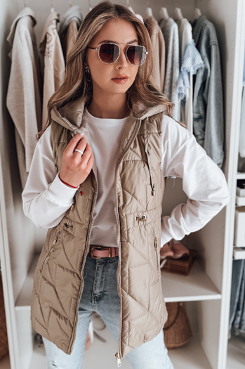 Damen Übergangs-Steppweste OLINVIA camel Dstreet TY4835