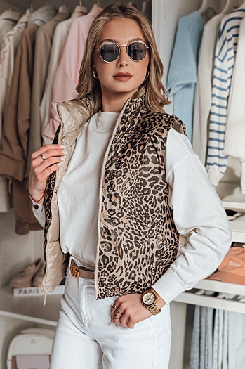 Kurze Damen-Wendeweste CHIPUFF camel Dstreet TY4825