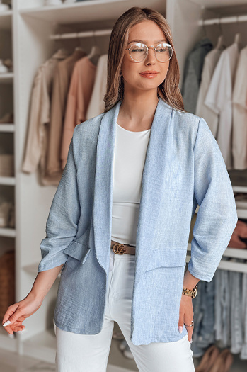 Damen Jacke in Übergröße SOFT LOVE blau Dstreet PY0132