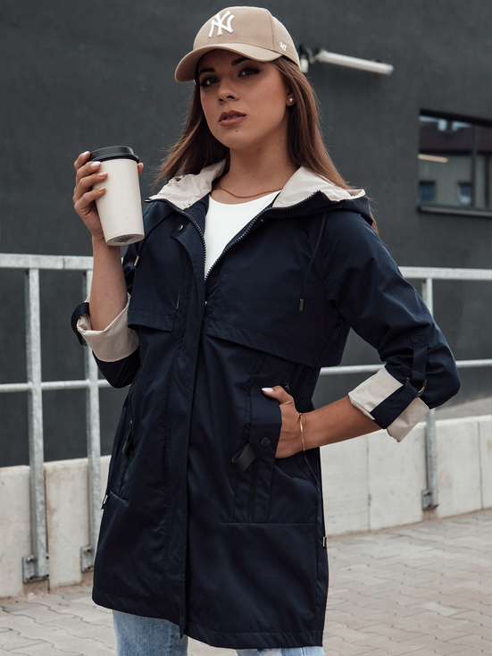 Damen Parka Jacke mit Kapuze STYLE QUEEN navy blau Dstreet TY4408