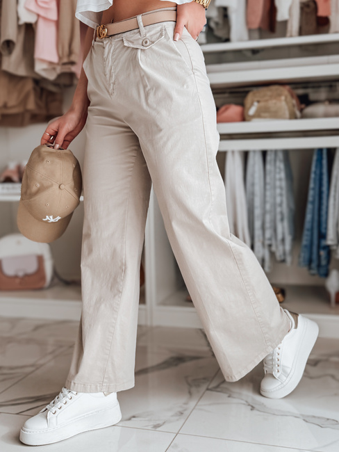 Damenhose mit weitem Bein MOBISKA hellbeige Dstreet UY2618