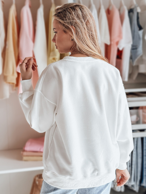 Damen Sweatshirt in Übergröße mit Stickerei DOGSWEETY weiß Dstreet BY1478