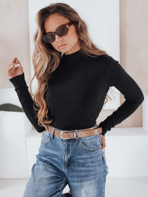 Damen Halb-Rollkragenpullover TARLENA schwarz Dstreet MY2483