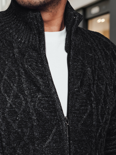 Herren Pullover ohne Knöpfe dunkelgrau Dstreet WX2252z