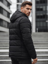 Herren Steppwinterjacke mit Kapuze schwarz Dstreet TX4894