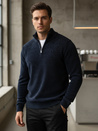 Herren Pullover mit Stehkragen navy blau Dstreet WX2349