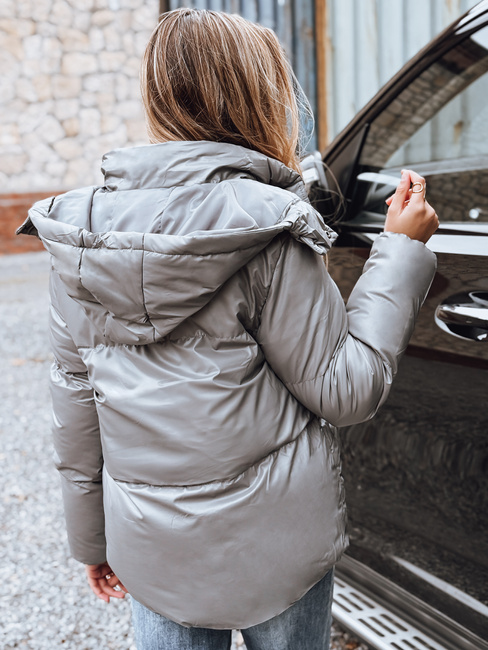 Damen Lederjacke für den Übergang dunkelgrau Dstreet TY5191