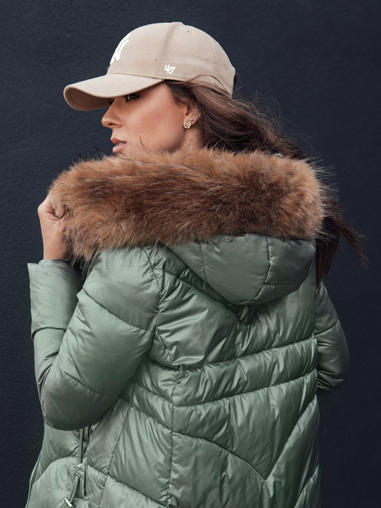 Damen Winterjacke mit Kapuze WINTERCHIC grün Dstreet TY4435