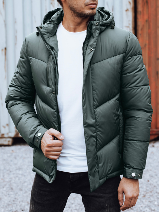 Herren Winterjacke mit abnehmbarer Kapuze grün Dstreet TX4832